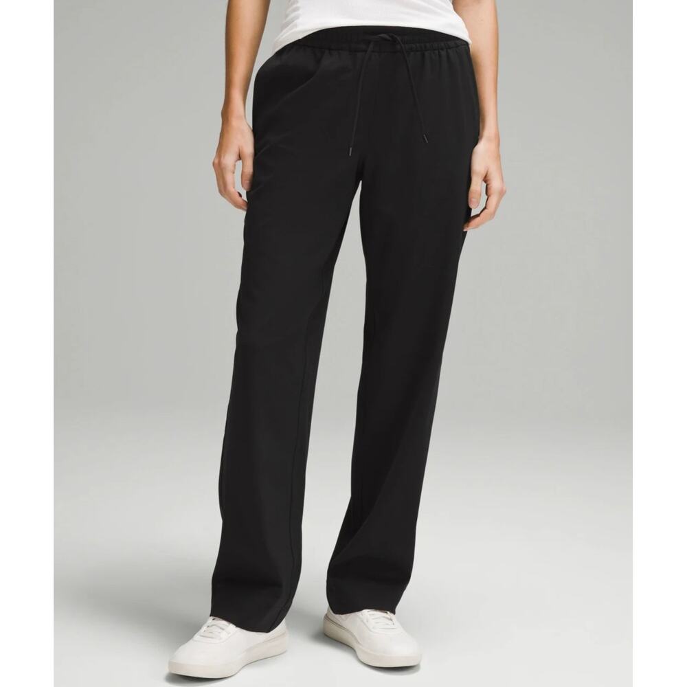 Lululemon Straight-Leg Mid-Rise Luxtreme Pants Black Size XS Minimalist Office